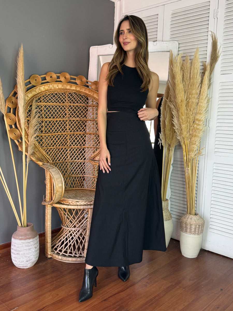 Falda Rock Velvet Negro