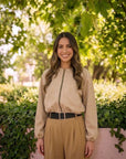 Chaqueta bomber crema