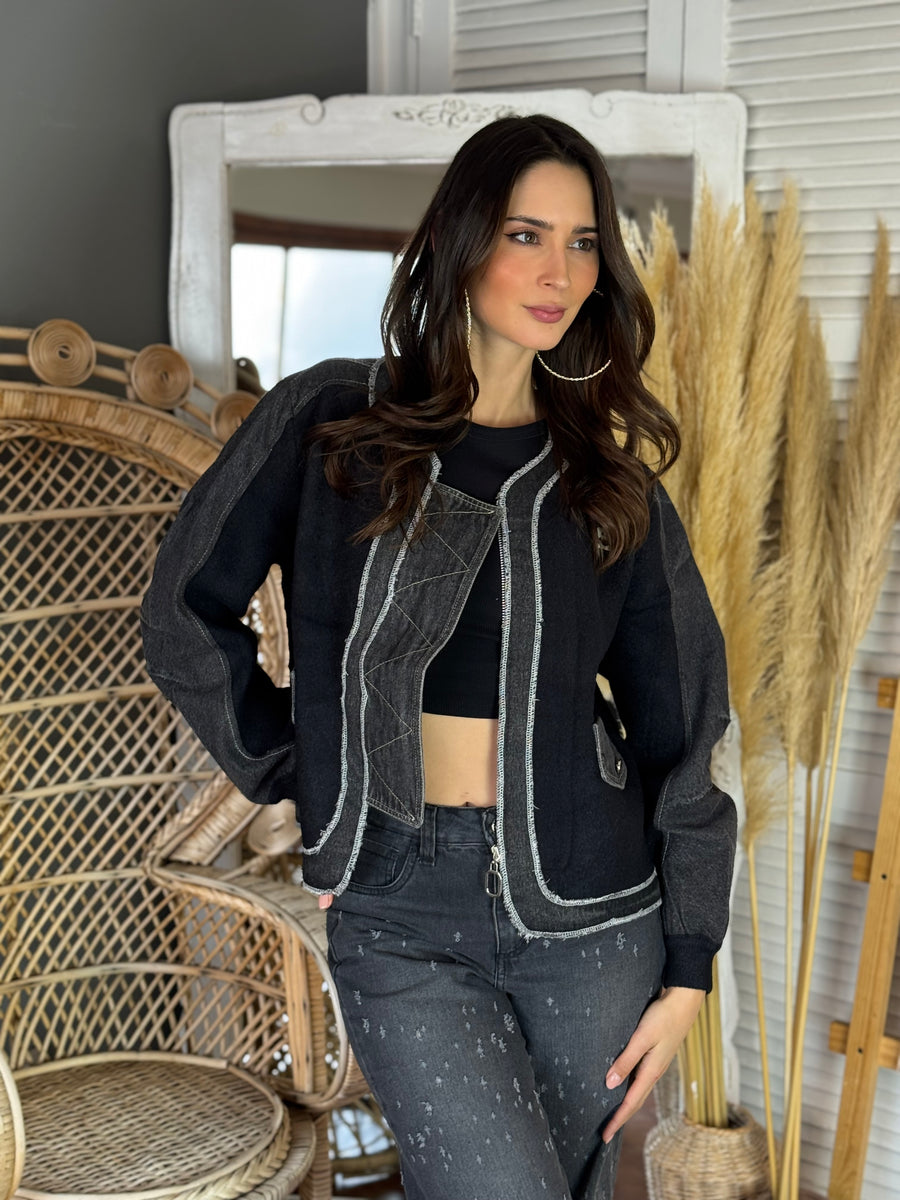 Chaqueta Amore Denim Negro
