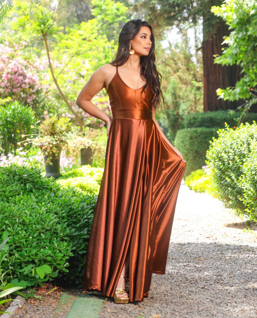 Vestido Amalia Cobre