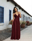 Vestido Pascuala burdeo mate