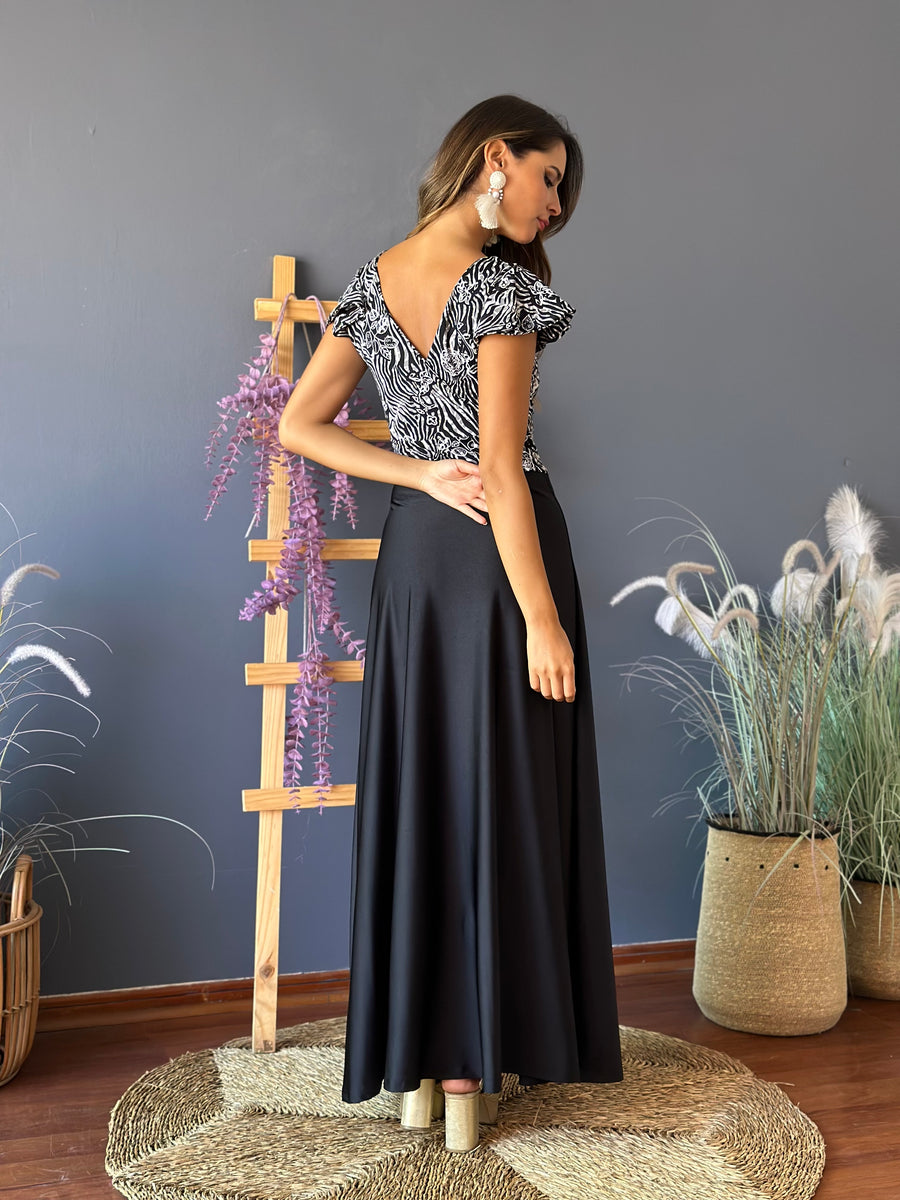 Vestido Ana Duo Black Print