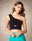 Top Paola Bodre Negro y Dorado