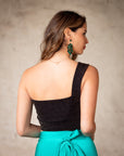 Top Paola Bodre Negro y Dorado