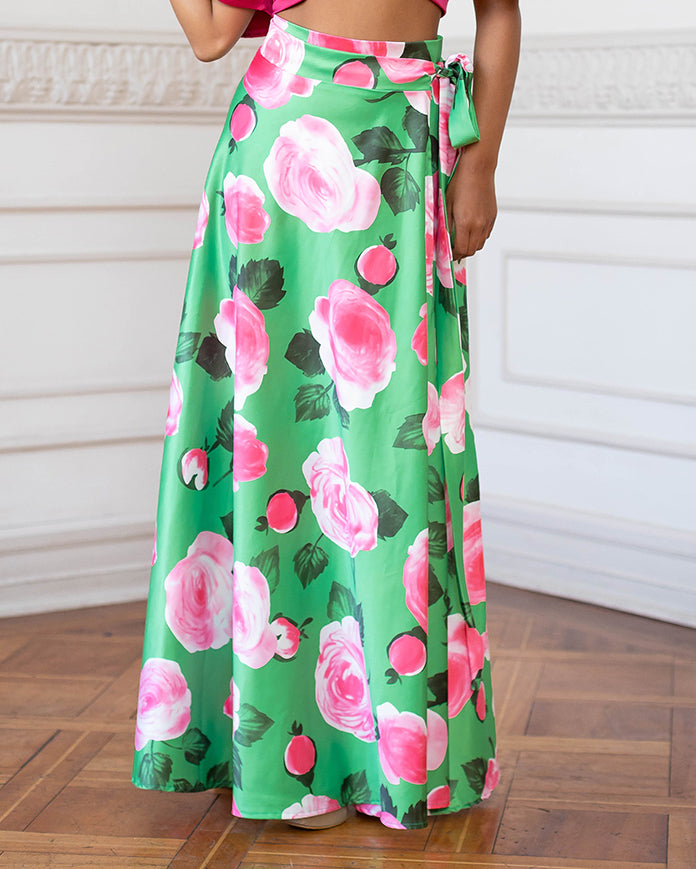 Falda Carmen Flores verdes