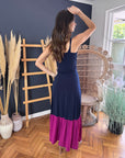 Vestido Valentina Navy Magenta