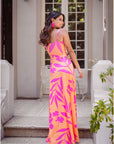 Vestido Paula Tropical Naranja