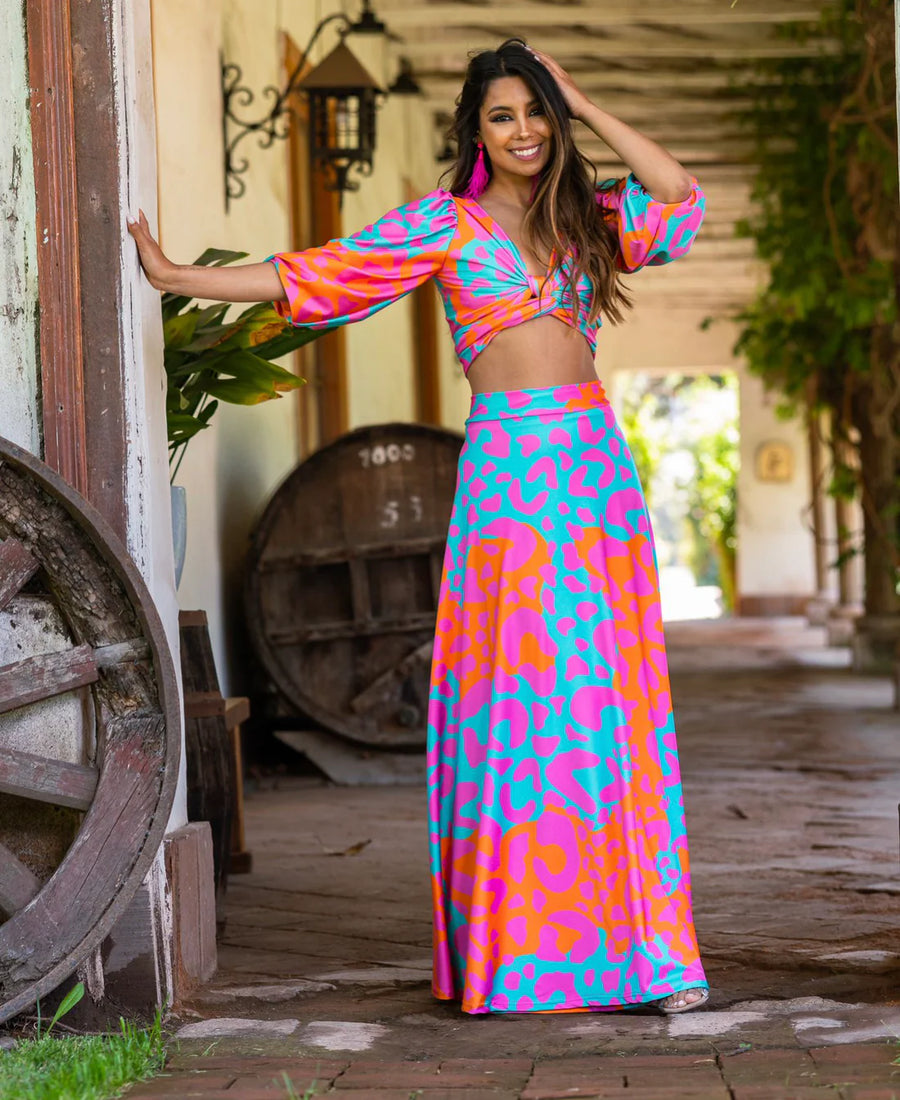 Top Lua Sábana flúor Fucsia