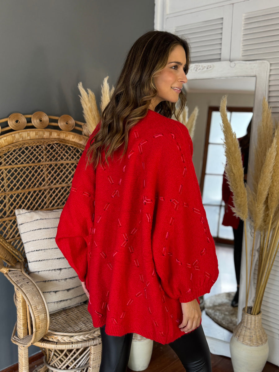 Cardigan Punto Rojo