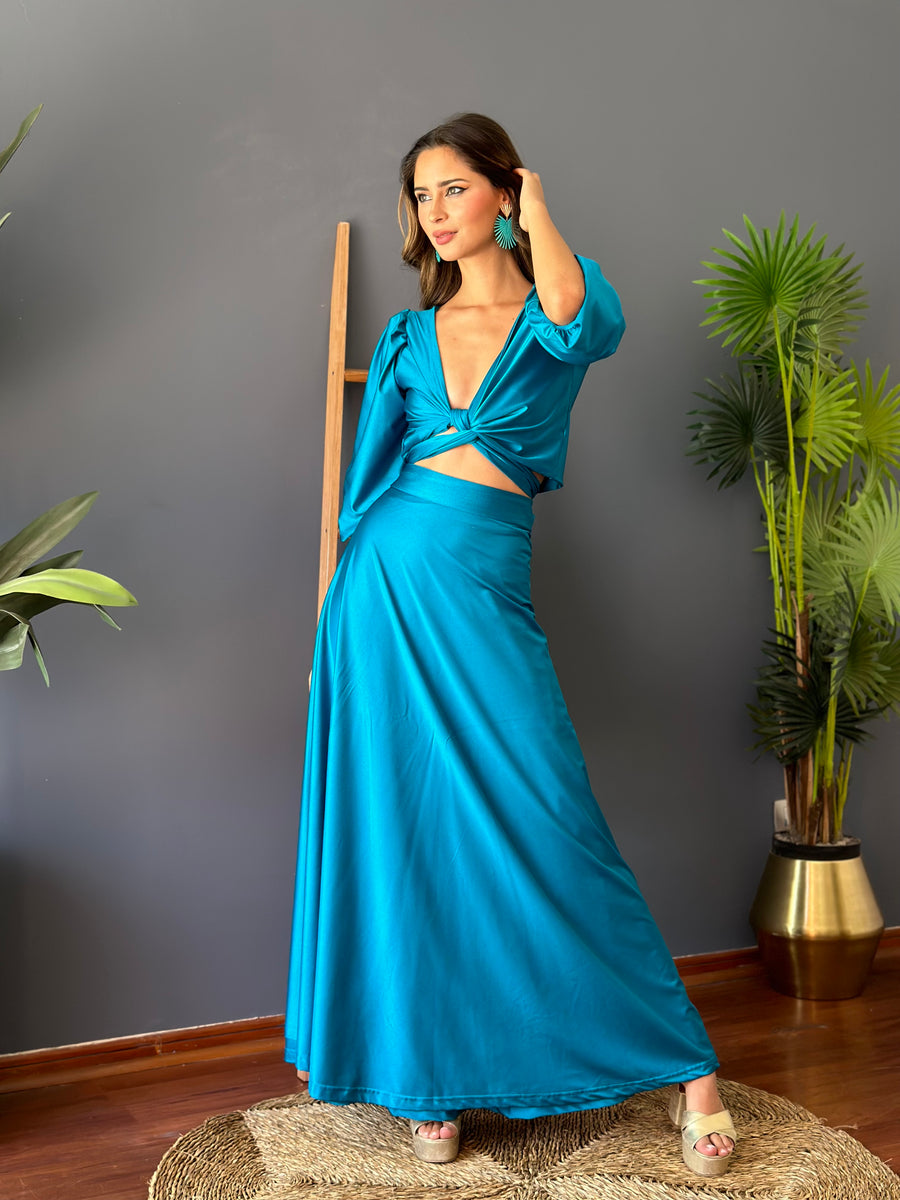 Conjunto Lua Verde Petróleo