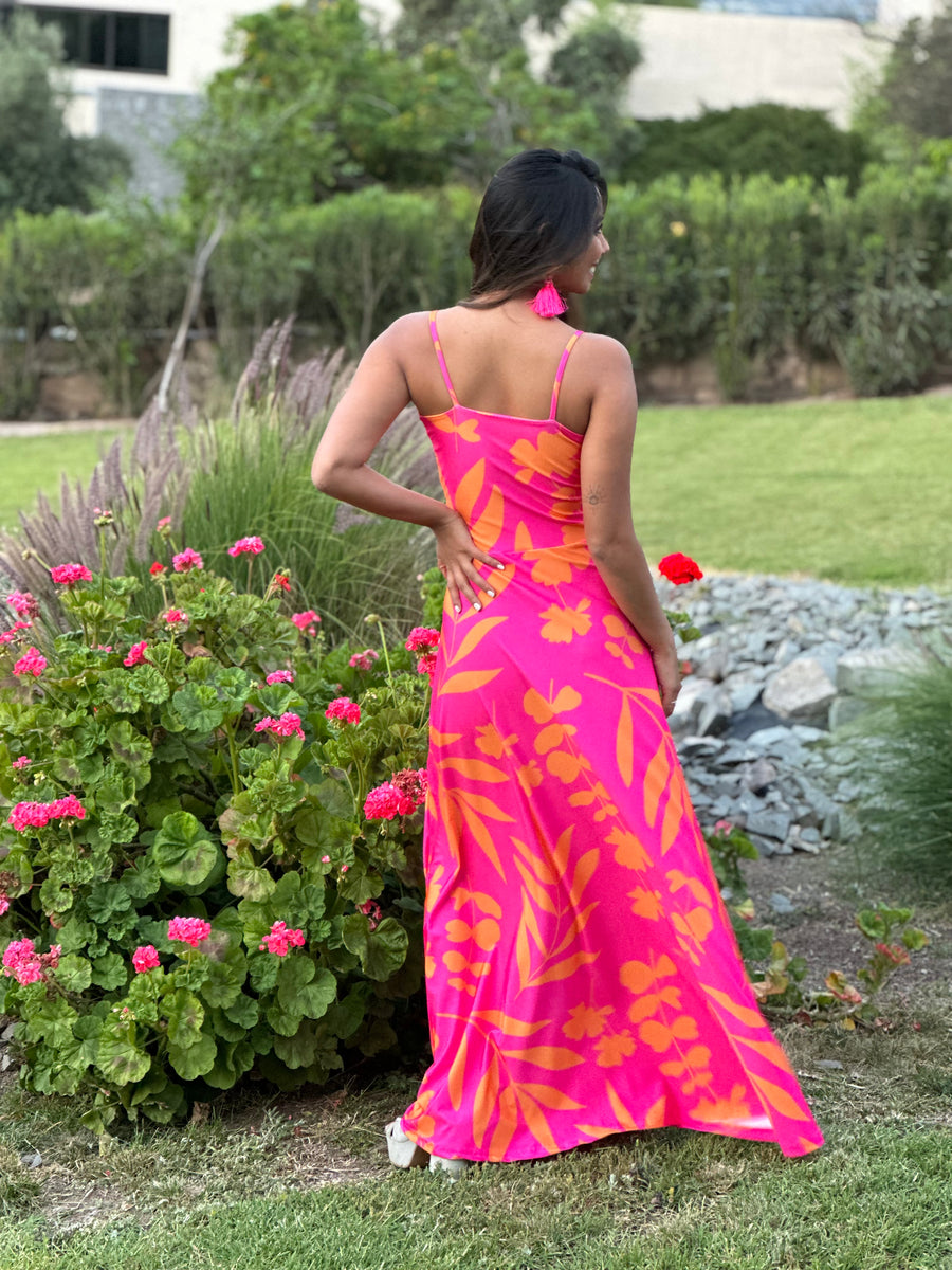 Vestido Paula Tropical Fucsia