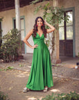 Vestido Paula Satinado Verde