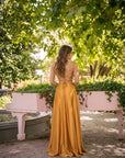Vestido Fiorella Dorado