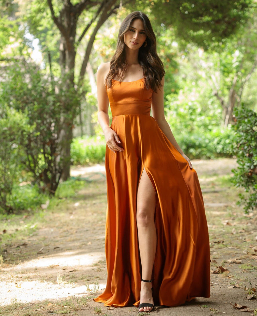 Vestido Fiorella Terracota